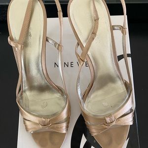 Nine West strappy satin heels, size 7
